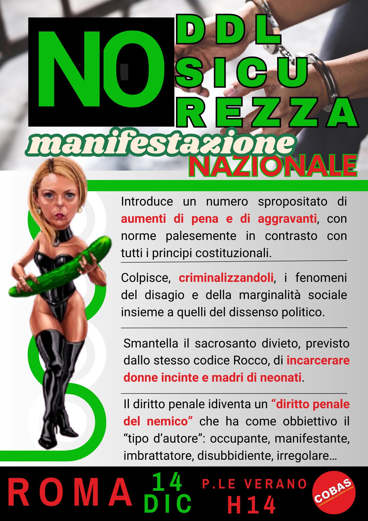 14/12: manifestazione No DDL 1660, Roma